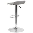 thumbnail image 6 of BizChair 2 Pack Contemporary Gray Vinyl Adjustable Height Barstool with Quilted Wave Seat and Chrome Base, 6 of 9