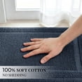 thumbnail image 6 of Yiannan 20x32 Inch Cotton Bath Rug, Soft Absorbent Non Slip Mat, Machine Washable Non Shedding, Fashionable Mat for Bathroom, Kitchen and Laundry,Navy Blue, 6 of 8