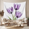 thumbnail image 2 of Purple Tulips Tapestry for Bedroom Wall Hanging Tapestry, Spring Floral Botanical Plant Abstract Ceiling Backdrop Tapestries Poster Blanket Wall Decor for Teens Room Living Room Dorm 59" x 79", 2 of 8