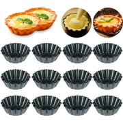 Fznkrag 12-Cavity Nonstick Carbon/Steel Quiche Pan12 Pieces