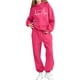 thumbnail image 4 of Conjunto de sudadera con capucha de manga larga para niños con estampado en forma de corazón y pantalones deportivos con lazo en las piernas, conjunto deportivo informal de dos piezas para niños, poli, 4 of 5