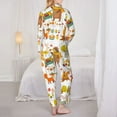 thumbnail image 5 of Disketp Pajamas Set Long Sleeve Sleepwear Womens Button Down Nightwear Pj Sets-Autumn Forest Animals, 5 of 9