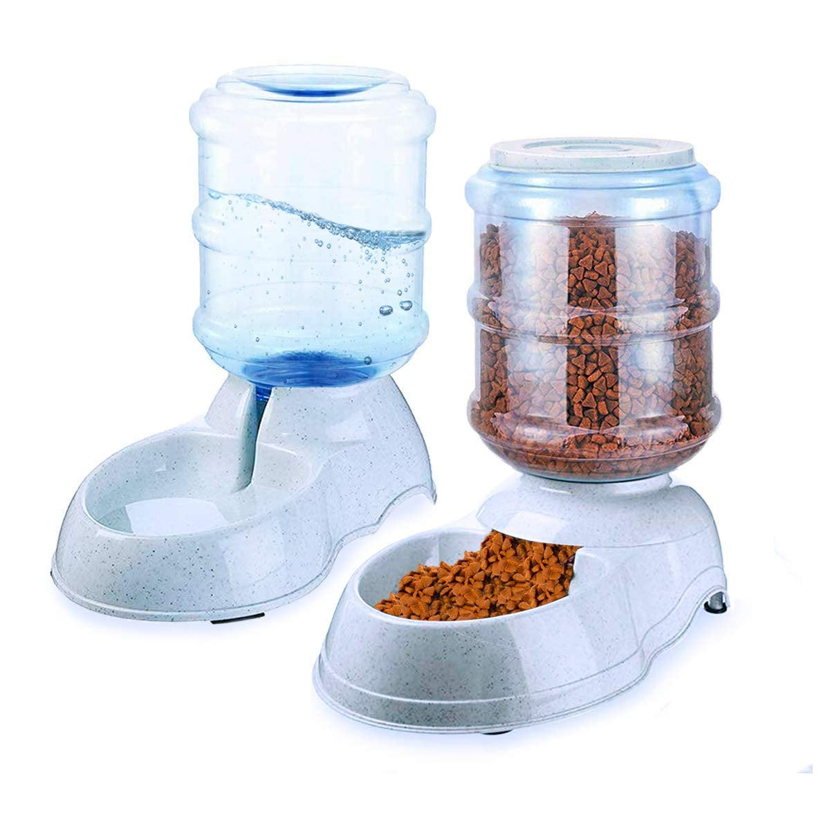 Pet Automatic Waterer & Feeder,1 Gallon Cat Dog Food And Water Dispenser 2PCS 