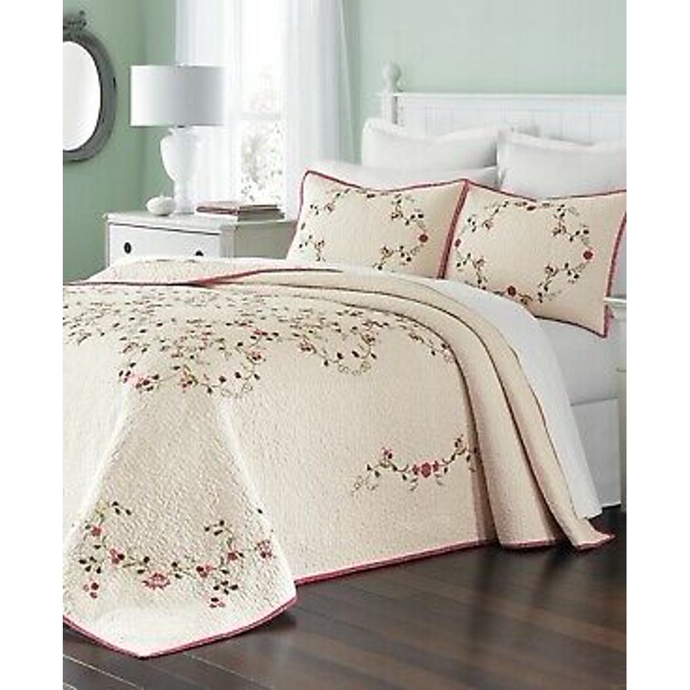 Martha Stewart Collection Westminster Vines Cotton Floral Bedspread