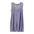 thumbnail image 5 of Lenpel Women's Jean Jumpsuits Summer Casual Sleeveless V Neck Tie Front Pleated Short Rompers Loose Overall Shorts with Pockets, 5 of 6