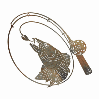 Vintage Chain Metal Fishing Fish String Holder 8 Hooks