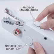 Portable Handheld Sewing Machine, 2025 New Fast Stitch Mini Electric Sewing Machines, Small Hand Held Sewing Machine for Adults Beginners DIY Fabrics Clothes Home Travel (White)
