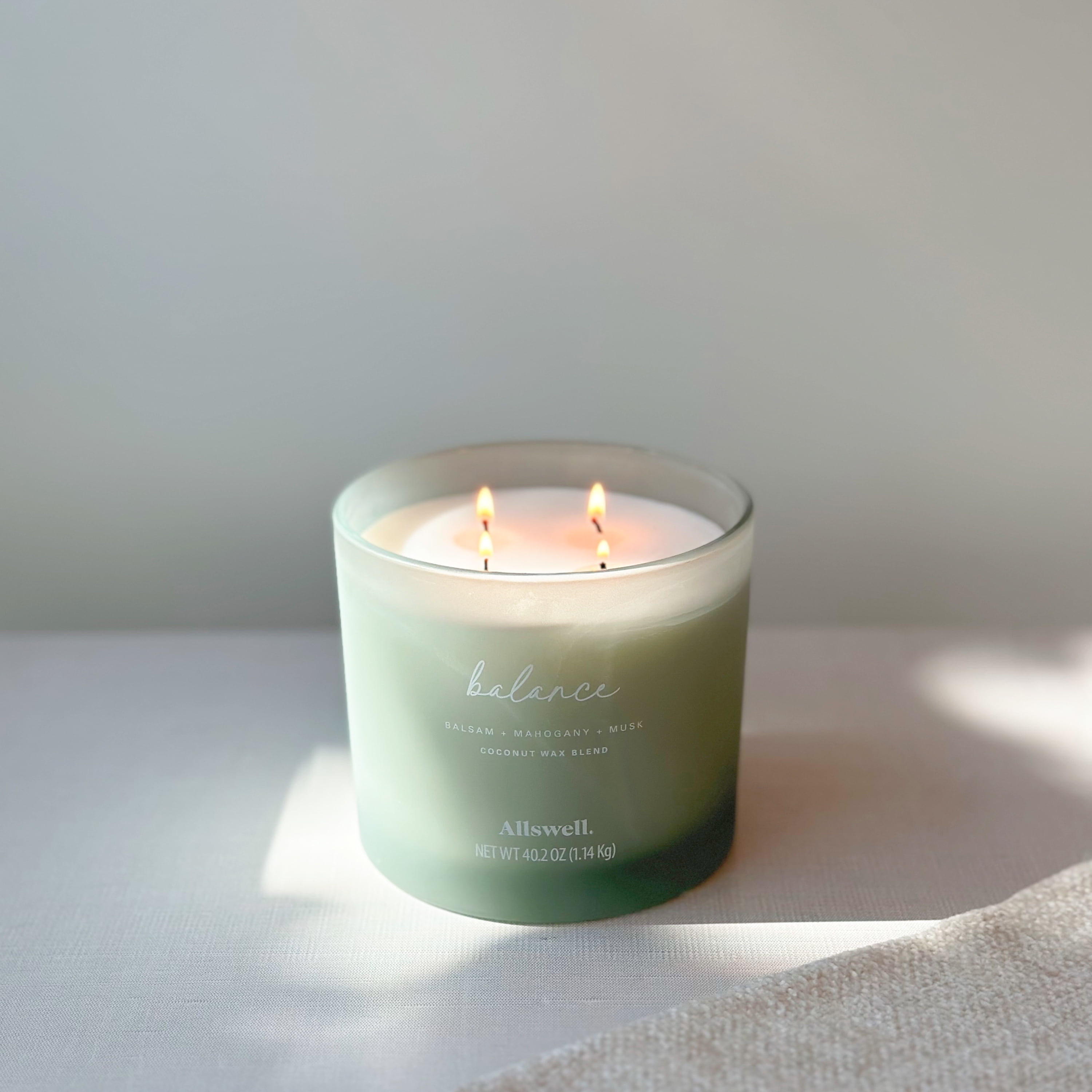 Allswell Balance (Balsam + Mahogany + Musk) Scented 4-Wick Spa Jar Candle 40.2oz.