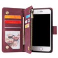 thumbnail image 3 of iPhone 8 Wallet Case, iPhone 7 Case, Dteck Soft Leather Zipper Wallet Case Magnetic Buckle Horizontal Flip Cover with 5 Card Slots/Photo Pocks For Apple iPhone 8 /iPhone 7 4.7 inch, Winered, 3 of 8