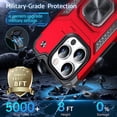 thumbnail image 6 of Designed for iPhone 15 Pro Case, Military Grade Shockproof Protective Phone Case Cover with Enhanced Metal Ring Kickstand [Support Magnet Mount] for iPhone 15 Pro 6.1 inch, Red, 6 of 12