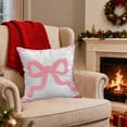 thumbnail image 4 of Must-Have Pink Velvet Bow Valentine's Day Throw Pillow - Decorative Sofa Cushion with Cover, Hypoallergenic Compressed Filler, Soft Fabric for Living Room, Bedroom & Romantic Decor, 17.71*17.71in, B, 4 of 7