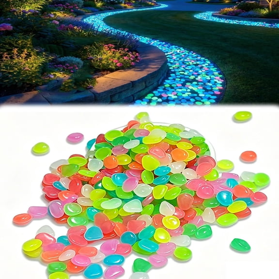 2026 New Glow in the Dark Rocks, Colorful Glow in the Dark Garden Stones, Luminous Pebbles for Outdoor Landscaping, Walkway, Yard, Fish Tank Aquarium Decor