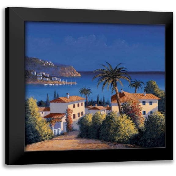 Short, David 12x12 Black Modern Framed Museum Art Print Titled - Mediterranean Morning Shadows I