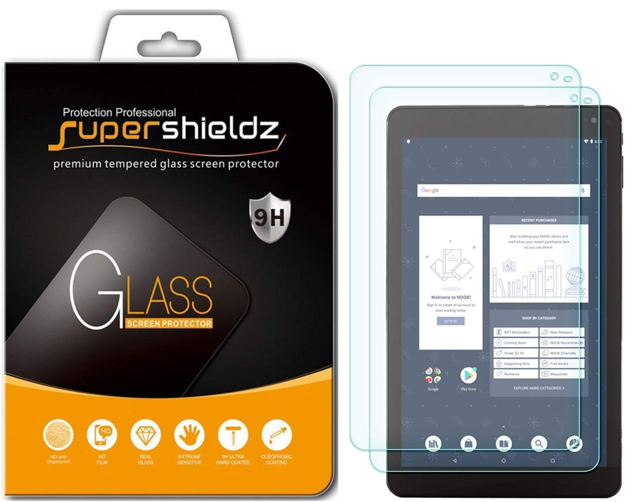 2 Pack Supershieldz For Barnes Noble Nook Tablet 10 1 Bntv650