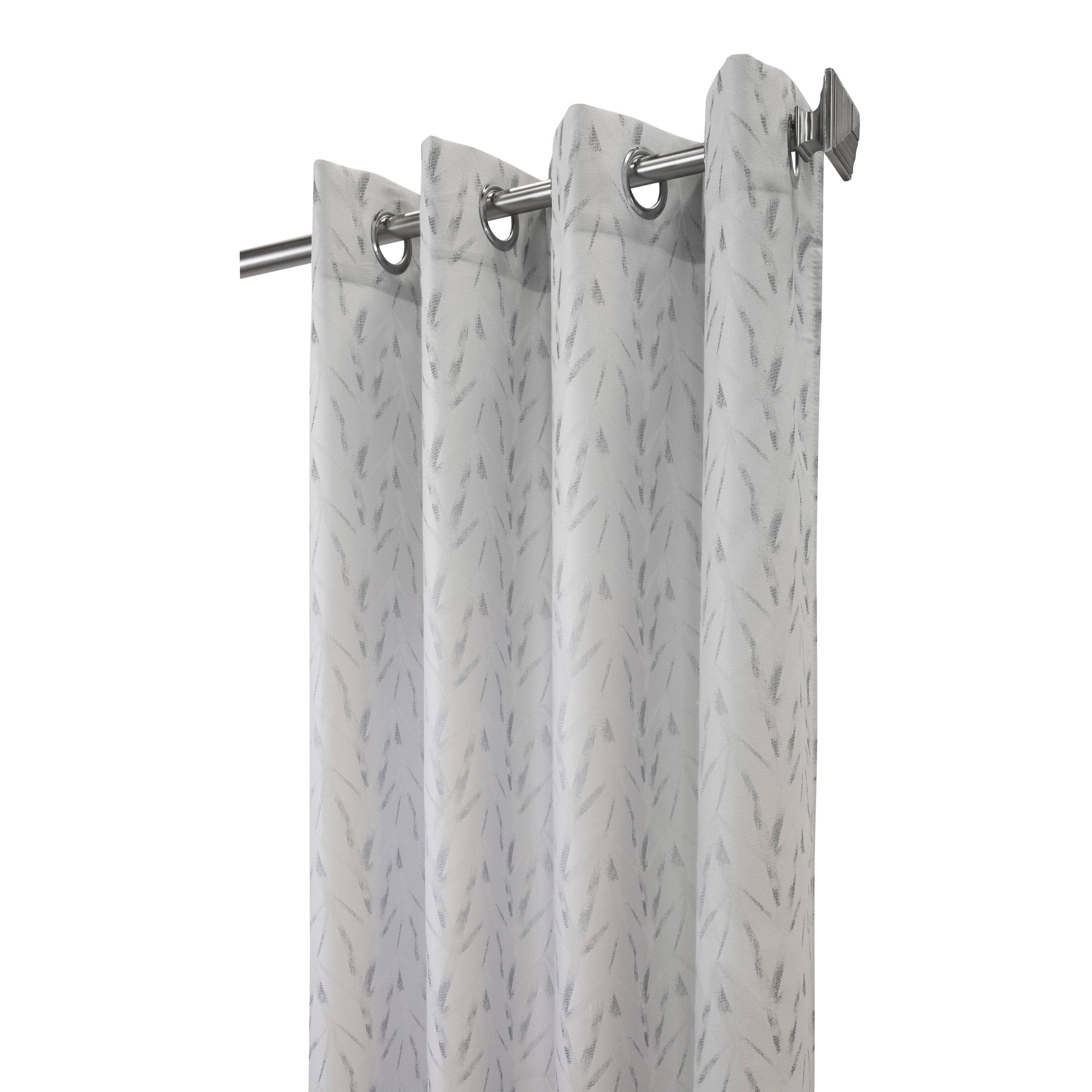 Azure Woven Jacquard Grommet Curtain Panel 52" x 84" in Grey