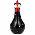 thumbnail image 2 of 7.9in Chicken Vase For Flowers, Long Neck Colorful Polka Dots Chicken Vase, Funky Resin Chicken Flower Vase, Farmhouse Tabletop Ornament for Office Home Decor, Black, 2 of 6