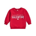thumbnail image 2 of Kids T-Shirt Valentine'S Day Clothes For Toddler Baby Boys Girls Valentine'S Day Letter Print Long Sleeve Tops Kids Clothes Red 2-3 Years, 2 of 8