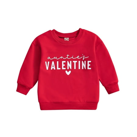 

KDFJPTH Toddler Baby Boys Girls Valentine s Day Letter Print Long Sleeve Tops Kids Clothes 5t Girl Shirts 4t Girls