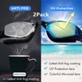 thumbnail image 2 of EverSport 2pack Swimming Goggles for Adult Comfortable Daily Swim Glasses with Mirrored Anti-Fog lens No Leak Water, 2 of 9
