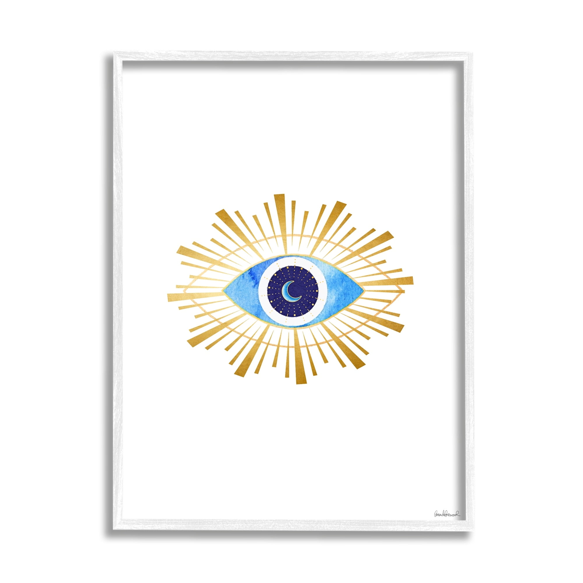 Stupell Industries Eye of Providence Radiant Abstract Shapes Crescent Moon, 11 x 14, Design by Amanda Greenwood