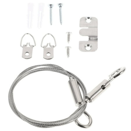 

1 Set Picture Hanging Kit Picture Hangers Multipurpose Wire Rope Hanging Hook Kit (1.2M Wire Rope)