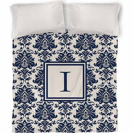 IDG Damask Monogram Duvet Cover, Blue