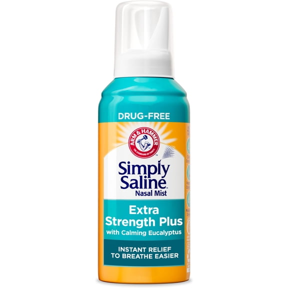 ARM & HAMMER Simply Saline Extra Strength Plus Eucalyptus Nasal Spray for Severe Congestion, 4.6 oz