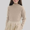 thumbnail image 1 of XIMIN Chandail Tricoté à Col Roulé Manches Longues Côtelé pour Bébé Fille Automne Hiver Chaud Basique Décontracté, 1 of 6