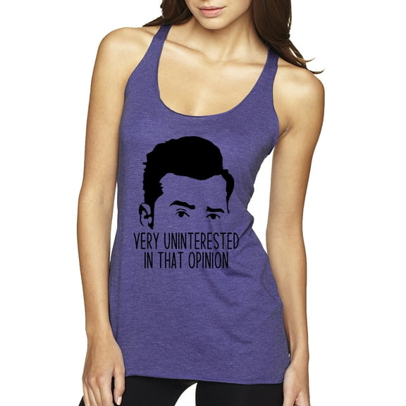 Wild Bobby, Uninterested in Opinion Schitt's David Quote, Pop Culture, Women Tri-Blend Racerback Tank Top, Purple Rush, Large