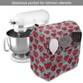 thumbnail image 2 of Valentine's Day Stand Mixer Cover, Smiling Funny Cartoon Characters on Turquoise Backdrop, Kitchen Appliance Organizer Bag Cover with Pockets, 5 Quarts, Grey Dark Coral, by Ambesonne, 2 of 4