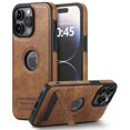 thumbnail image 3 of Luxury PU Leather Fold Bracket Holder Phone Case For iPhone 14 13 12 Pro Max 15 14 Pro Max Business Shockproof Silicone Cover, 3 of 5
