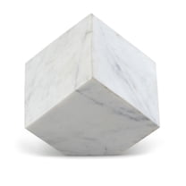 Meridina Furniture Block White Marble Decorative Cube