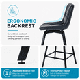 thumbnail image 5 of ClinQ 26 inch Swivel Counter Height Bar Stool Set of 3, Faux Leather Seat with Metal Legs and Back, Navy, 5 of 9