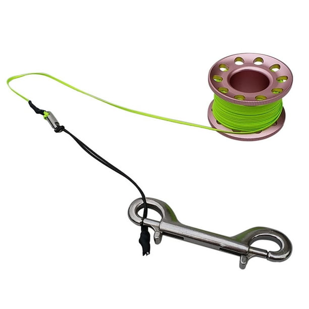 2x Finger Spool Reel with Double Ended Hook , Handle Double Ended  15m/49.21ft for Diving Activities 