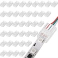 thumbnail image 1 of 40 Pcs 3 Pin 10mm Solderless LED Light Strip Connectors Clear Track Lighting Connectors for 5050 RGB Strip Light, 1 of 6