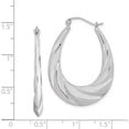 thumbnail image 4 of Sterling Silver Rhodium-Plated Twisted Scalloped Hoop Earrings (32 X 28) Made In Indonesia qe4696, 4 of 5