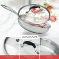 thumbnail image 4 of 10 Inch Stainless Steel Frying Pan with Lid, Induction Compatible, 5-Ply Base, Side Spouts, 4 of 6