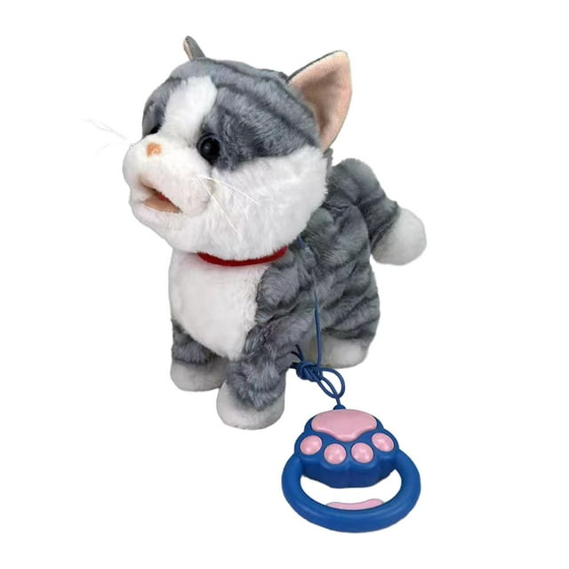 Animales de peluche de gato eléctricos, adorables disfraces de simulación, animales de compañía animados para caminar, juguete para gato que camina pa Estilo A