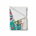 thumbnail image 2 of Cat Soft Flannel Fleece Throw Blanket, Kitty Surrounded by Birds Flowers Ladybugs Inspirational Folk Baby Theme, Cozy Plush for Indoor and Outdoor Use, 50" x 60", Seafoam Multicolor, by Ambesonne, 2 of 6