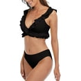 thumbnail image 5 of Women's Butterfly Ruffle Bikini Set Flounce V Neck Swimsuit, 5 of 6