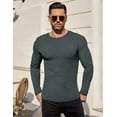 thumbnail image 3 of Ekouaer Long Sleeves Sweater for Men Ribbed Shirts Round Neck Tops Warm Thermal Blouse Soft Lightweight Undershirts, 3 of 5