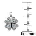 thumbnail image 2 of 14k White Gold Cubic Zirconia Heart Clover Pendant with 0.9mm Dainty Rolo Chain, 2 of 4