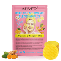 (40 Pads)Aliver Turmeric Kojic Acid Pads - Cleansing Pads for Face - Suit All Skin Types - Effectively Improves Overall Texture - Enhances Skin’s Natural Glow - Brightens & Energizes Skin - Daily Use