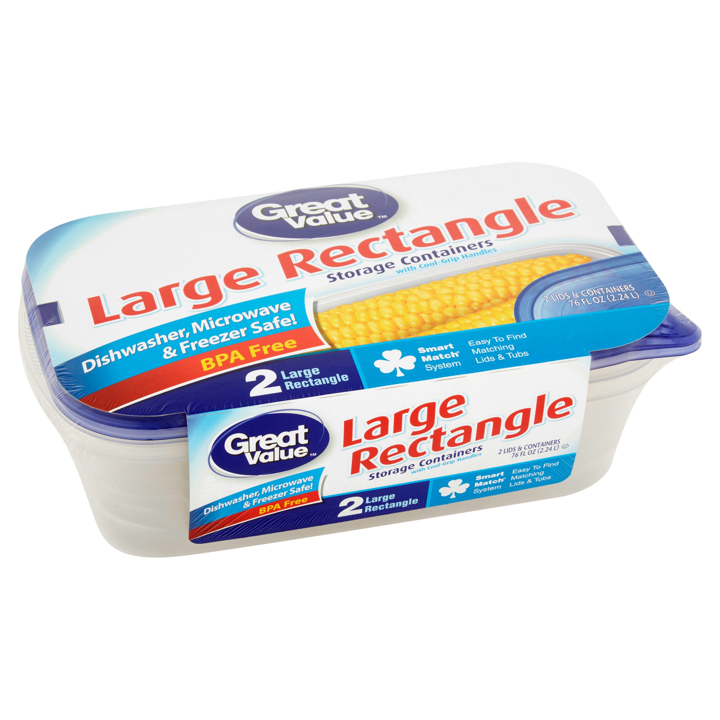 Great Value Take Outs Storage Container, BPA Free, Large Rectangle, 2 Count - image 2 of 5