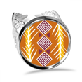 thumbnail image 1 of Anillo de compromiso de boda de amor ajustable Dibujo de línea marrón Mexico totems antigua civilización, 1 of 3