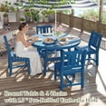 thumbnail image 3 of Jocisland Outdoor Dining Set, 5-Piece All-Weather HDPE Table & Chairs, Blue, 3 of 9