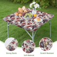 thumbnail image 4 of Beige Skull Crow Flower Pattern Square Fitted Tablecloth with Elastic Edge,Square Table Cover,Washable Elastic Table Cover for Home Kitchen Party Decor 36"x36", 4 of 6