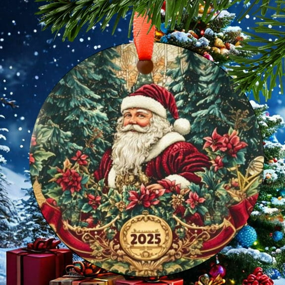 Christmas 2025 Dated Ornament, Ceramic, Acrylic - Travel Souvenir, Tree Hanging, Trip Keepsake, Gift for Lovers, Collectible, Holiday Tree Decoration, Seasonal Home Décor