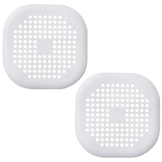 Paquete de 2 atrapacabellos para desagüe de ducha, accesorios de baño, cubierta de drenaje de silicona duradera, tapón para el cabello con ventosas para ducha, cocina, baño, forma de corazón