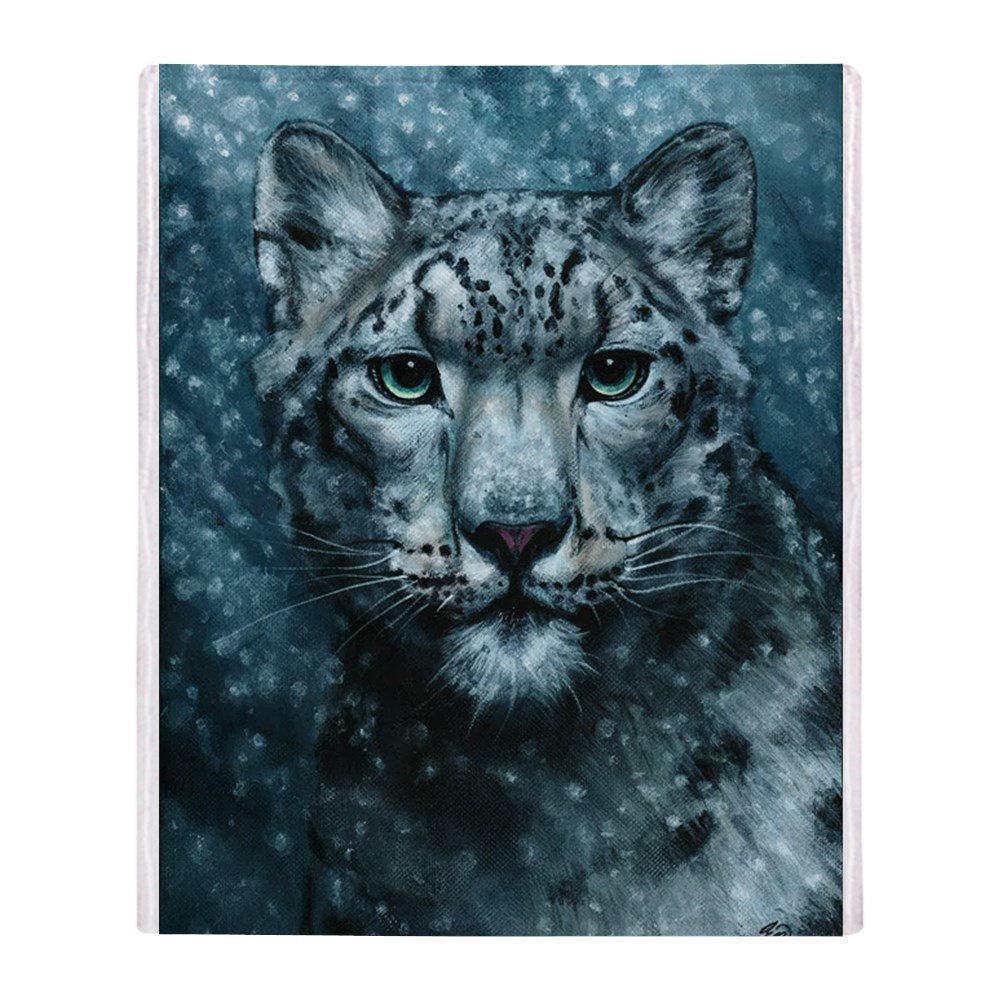 CafePress Snow Leopard Throw Blanket Soft Fleece Throw Blanket, 50
